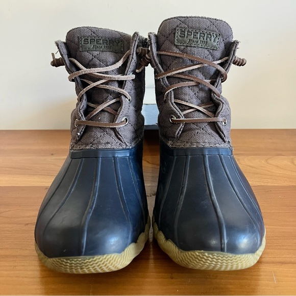 Sperry Top Sider Saltwater Gray Quilted Waterproof Duck Boots Size 8.5 M - Picture 3 of 7